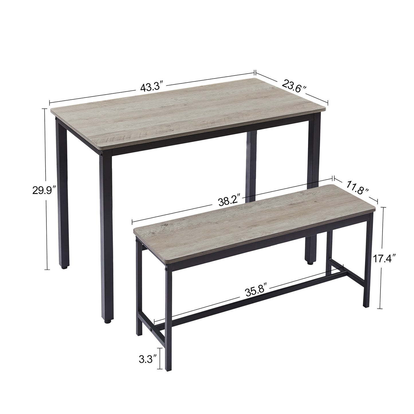 Santiago II 3 Piece Dining Table Set