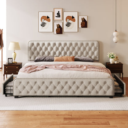 Hazel King Bed (beige)