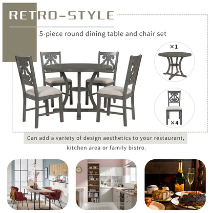 Flow 5-Piece Round Dining Table