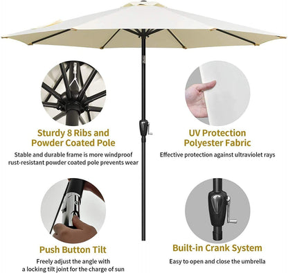 Simple Deluxe 9ft Outdoor Umbrella (beige)