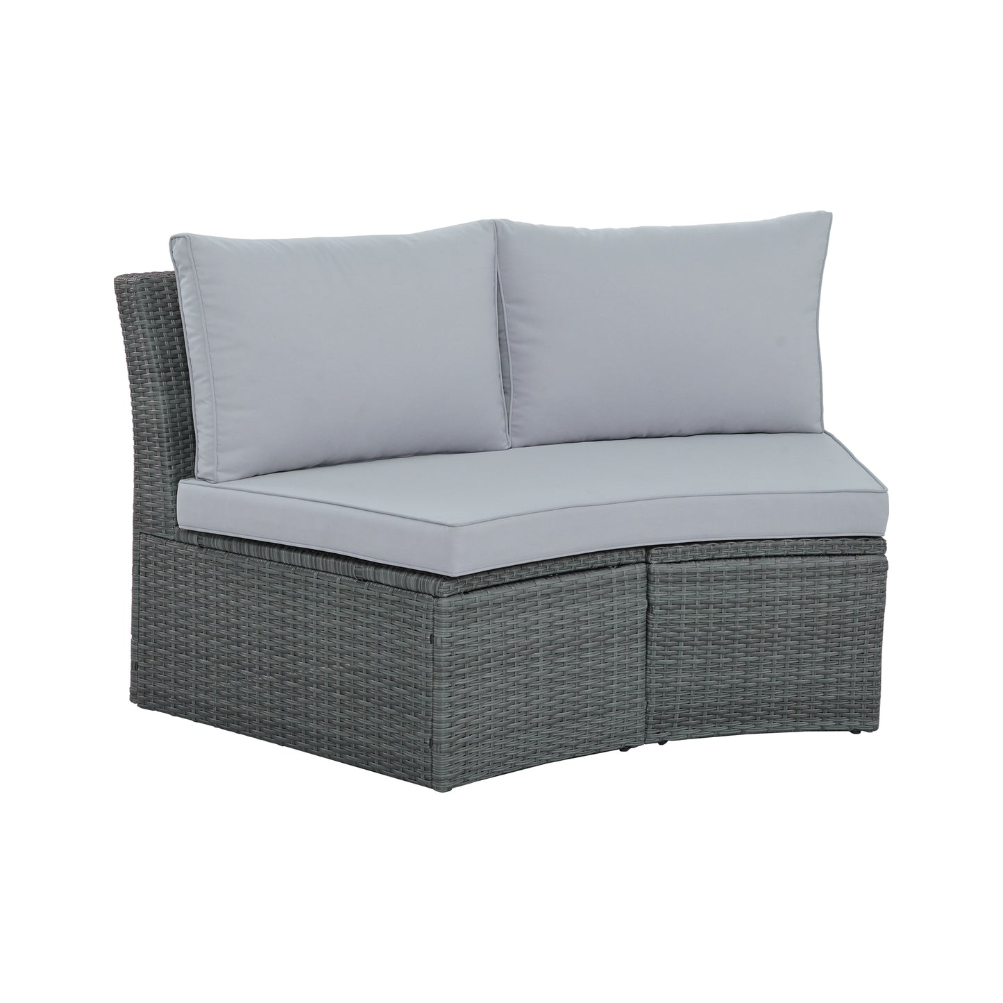 10-Piece Outdoor Sectional Half Round (light gray)