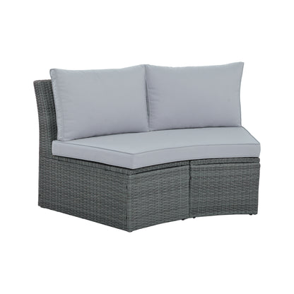 10-Piece Outdoor Sectional Half Round (light gray)