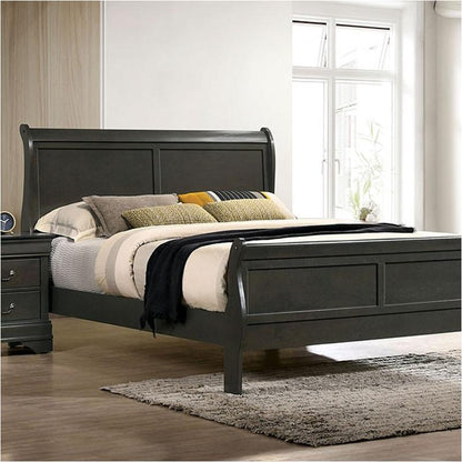 Louis Phillipe C. King Bed (gray)