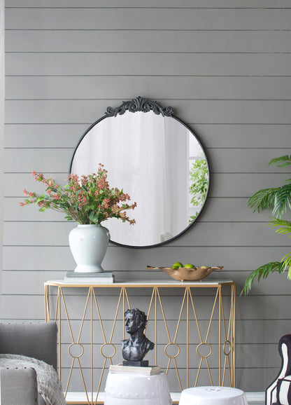 Round Decorative Black Mirror