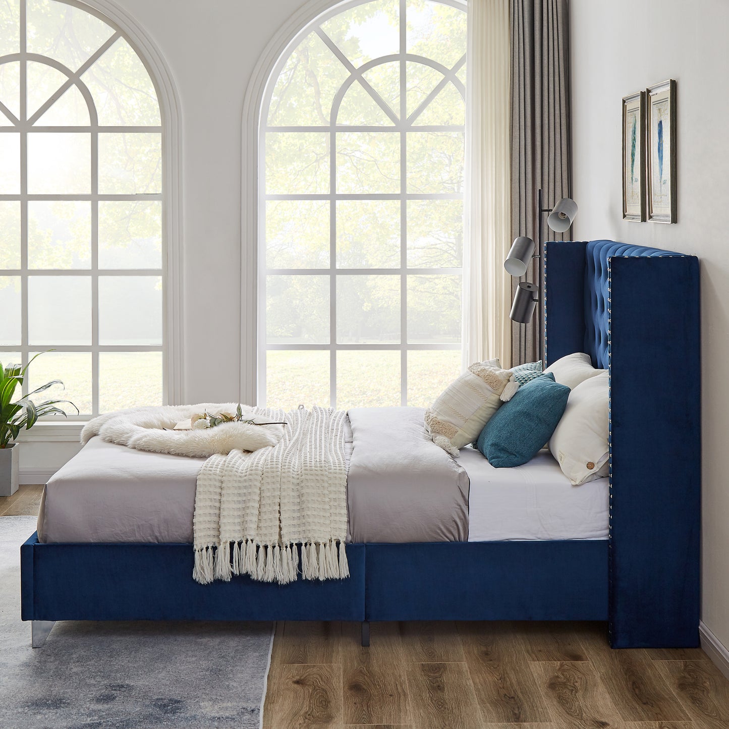 Caine King Bed (blue)