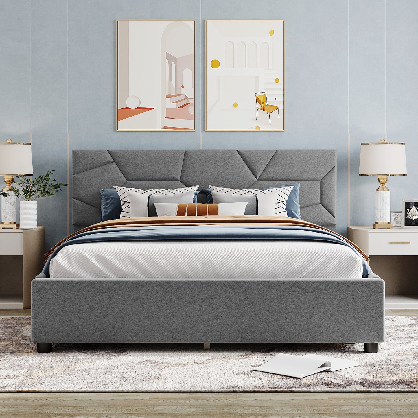 Maia Queen Bed (gray)