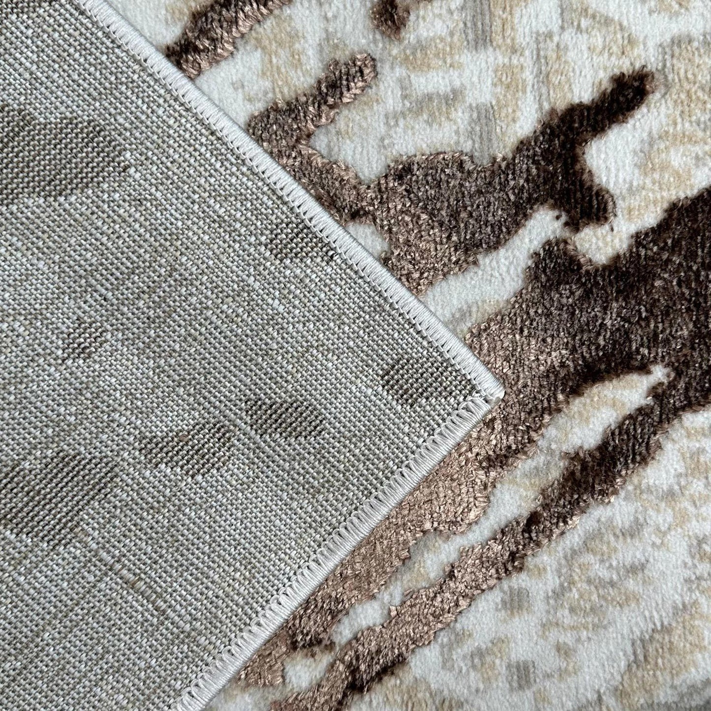 Shifra Beige and Gray With Bronze Area Rug 7.5X5