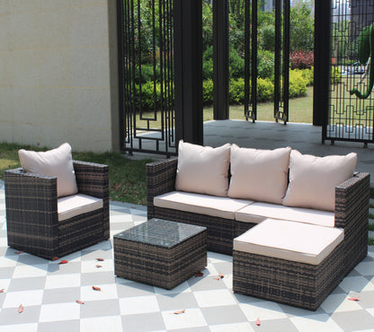 4 Piece Rattan Outdoor Seating Set