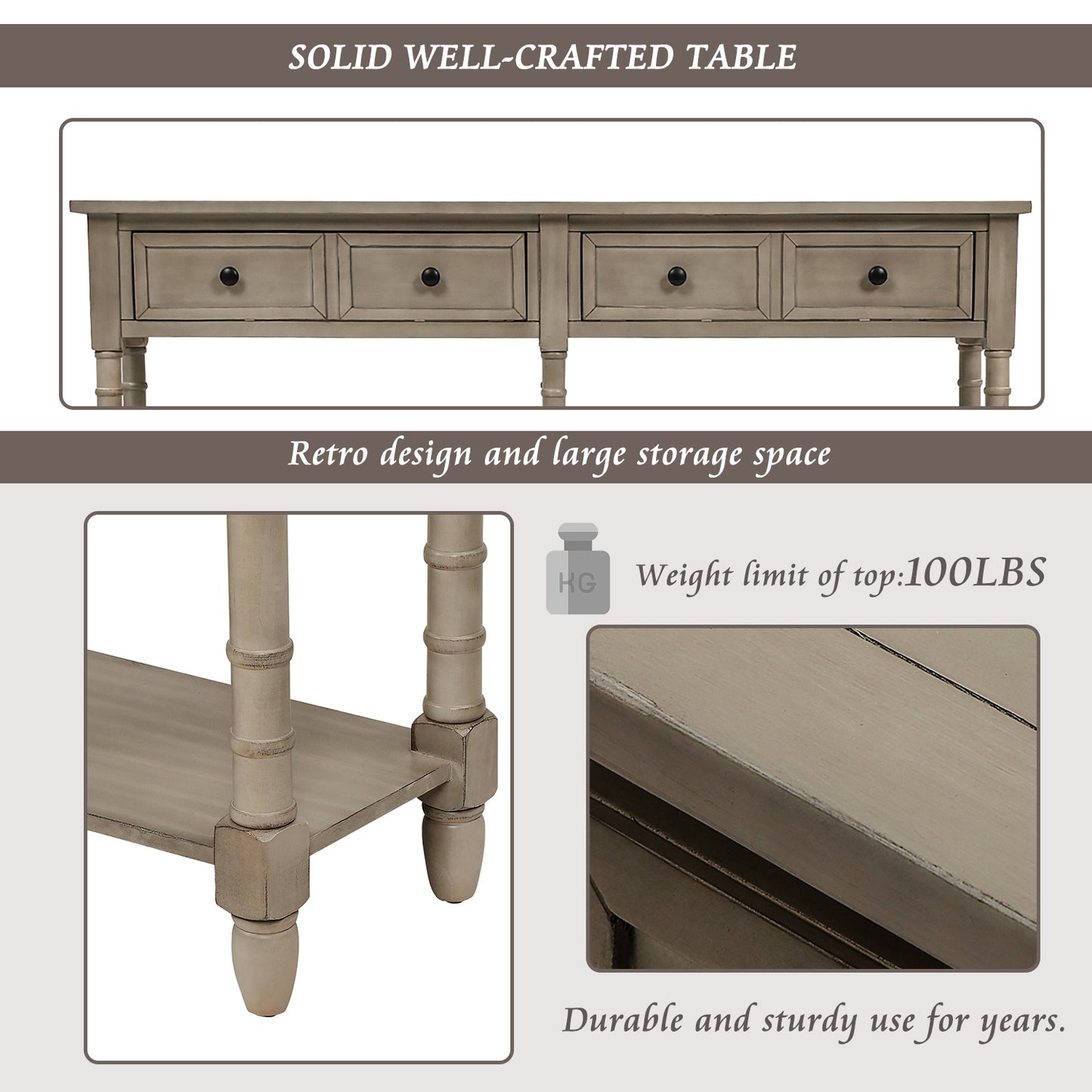 Odilia Console Table (gray wash)