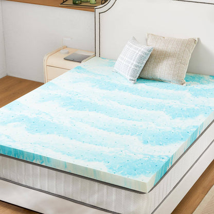 Memory Foam Cooling  Bed Topper, 3 Inches, King