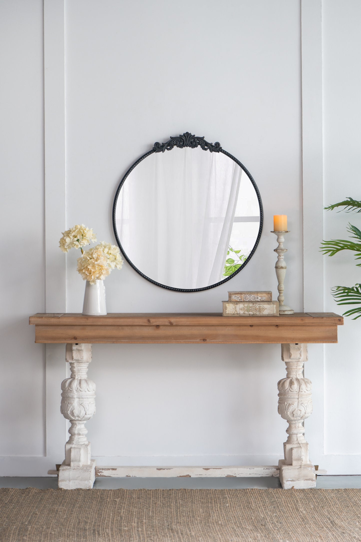 Round Decorative Black Mirror