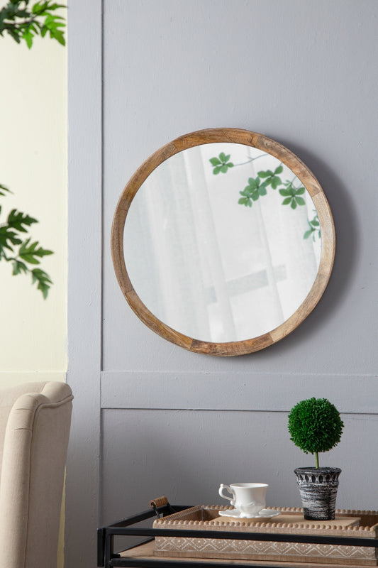 Mango Natural Wood 20 Inch Wall Mirror