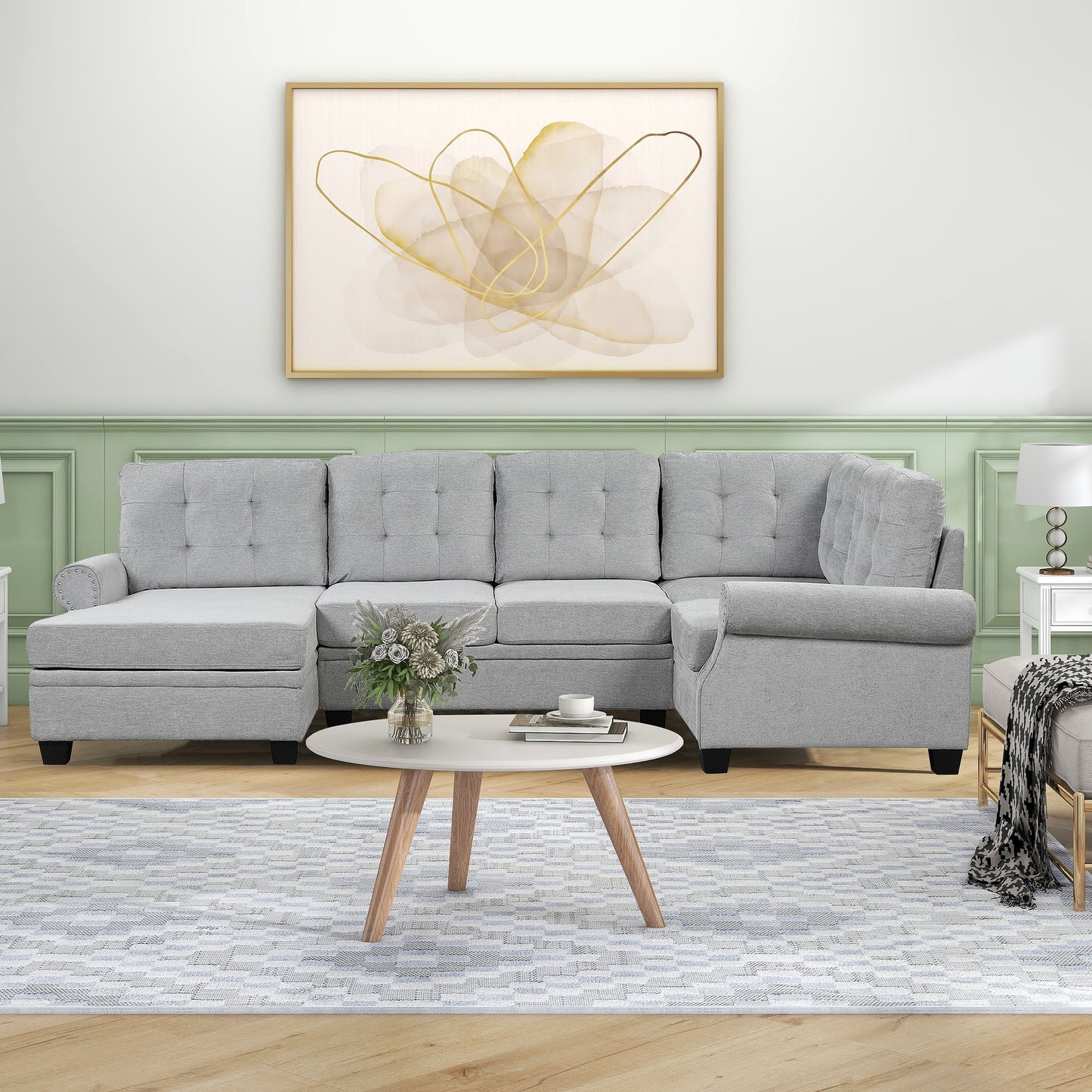 Buckingham Sectional Linen Sofa