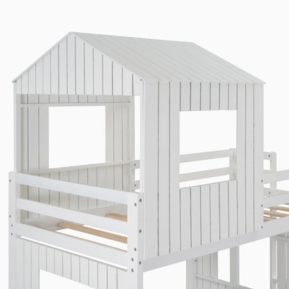 Play House White Twin over Full Bunk Bed