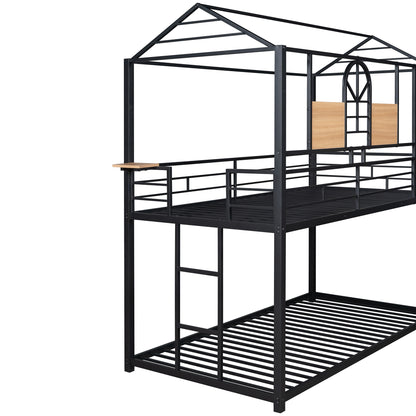 Twin Over Twin Metal Housebed Bunk Bed