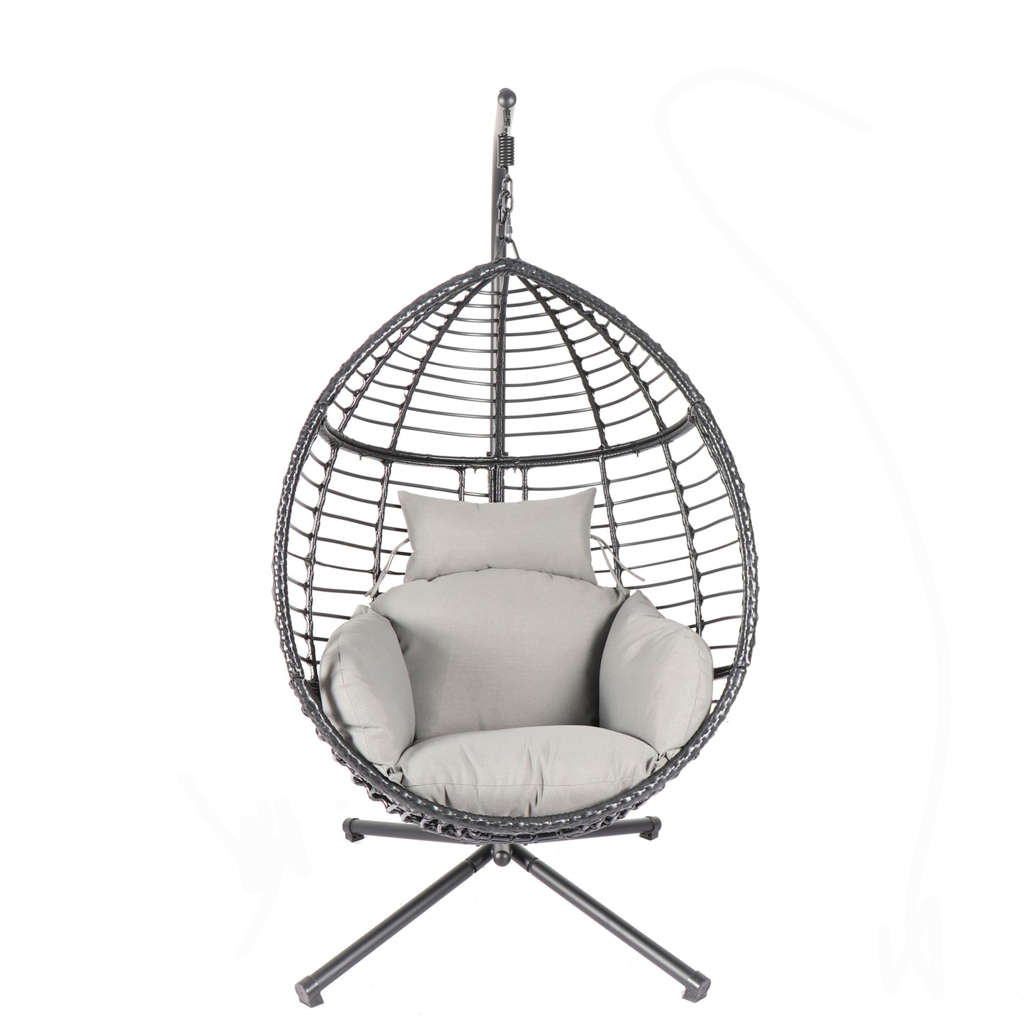 Gray Egg Swing Chair with Stand