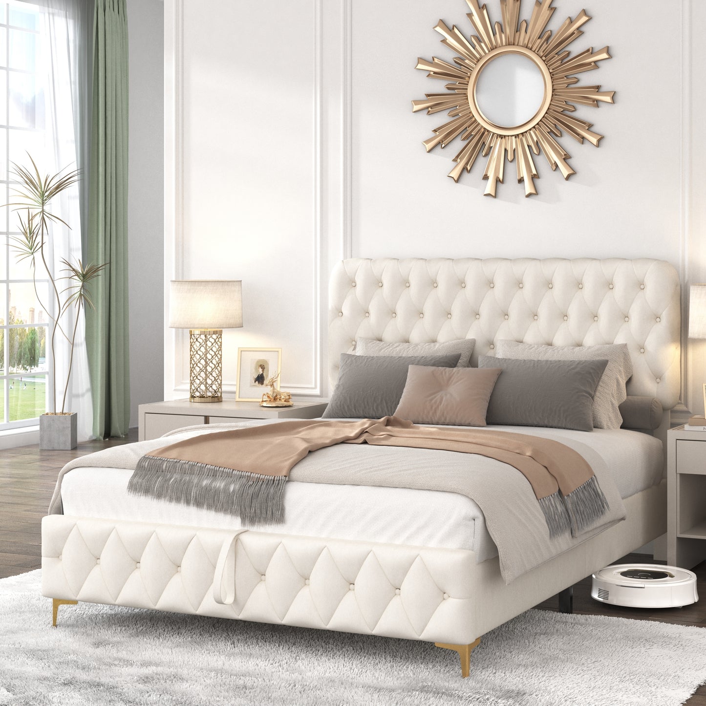 Valerie Full Size Bed (beige)