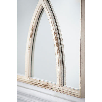 16" x 23" Rectangular Wooden Wall Mirrors with Distressed White Frame, Set of 2