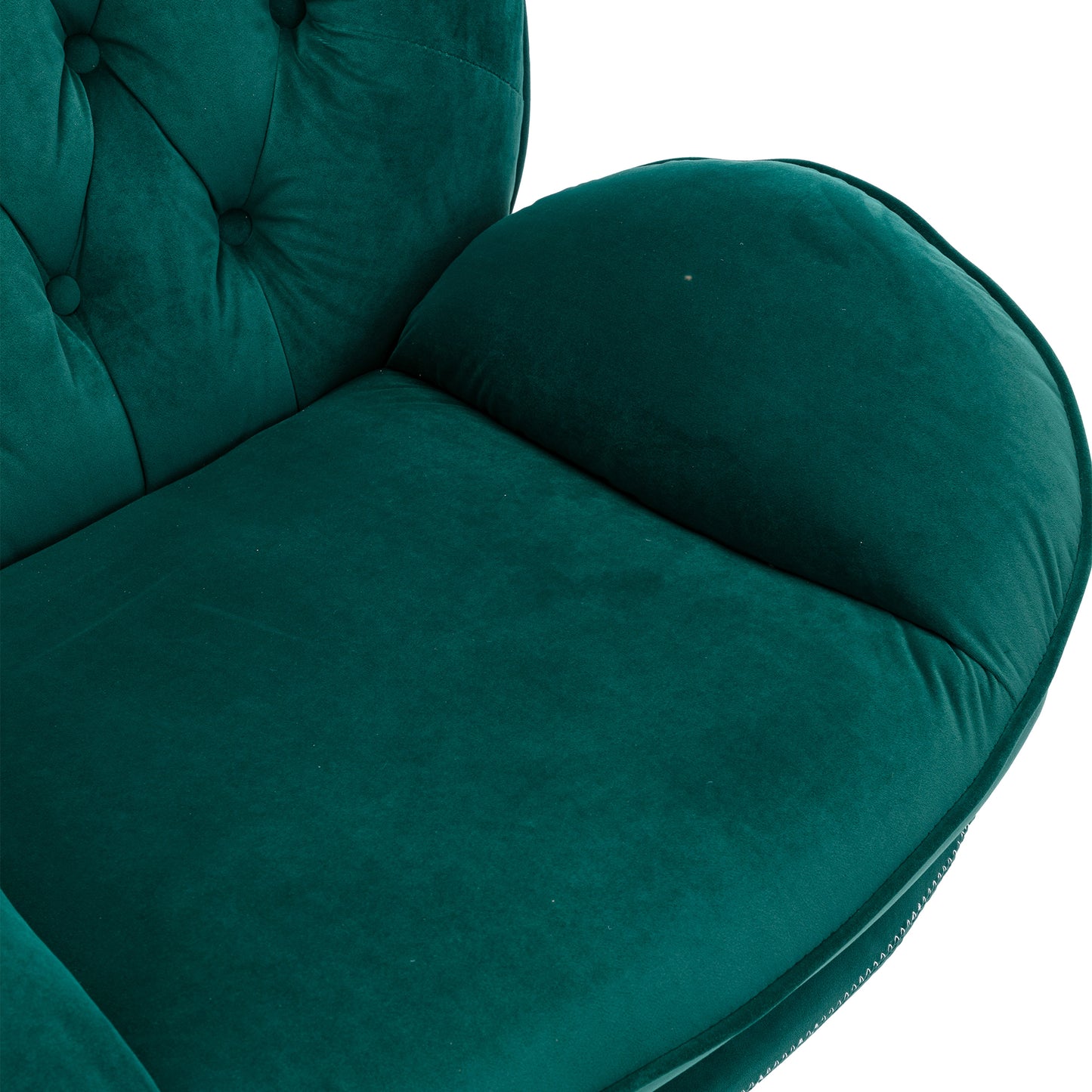 Marsh Green Accent Chair with Ottoman