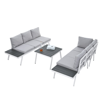 Industrial 5-Piece Aluminum Outdoor Seating Set (gray)