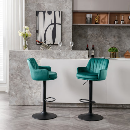 Grace Adjustable Bar Stools Set of 2 (green/black)