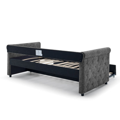 Cassia Dark Gray Daybed with Trundle (twin/twin)