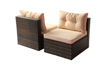 7 Piece Outdoor Sectional (brown)