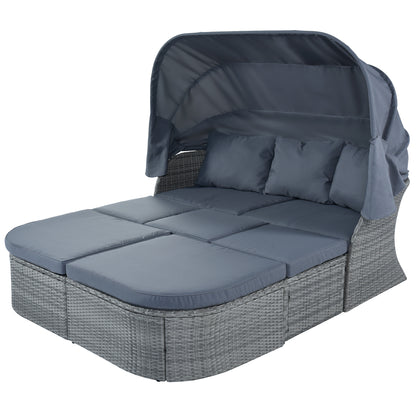 Outdoor Convertible Sunbed (gray)