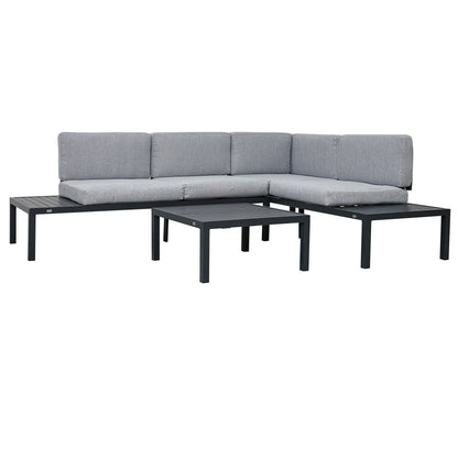 Outdoor 3 Piece Aluminum Alloy Sectional Sofa Set (gray)