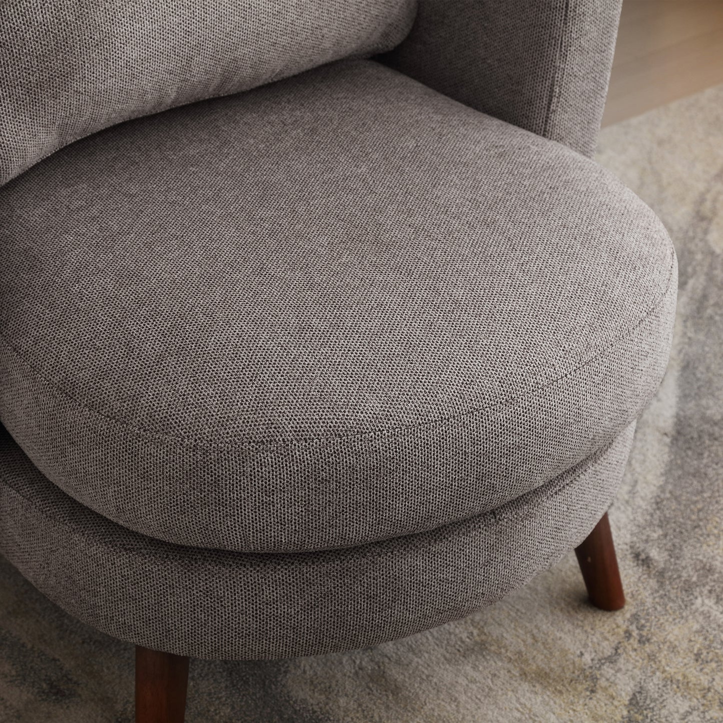 Benson Taupe Accent Chair with Ottoman