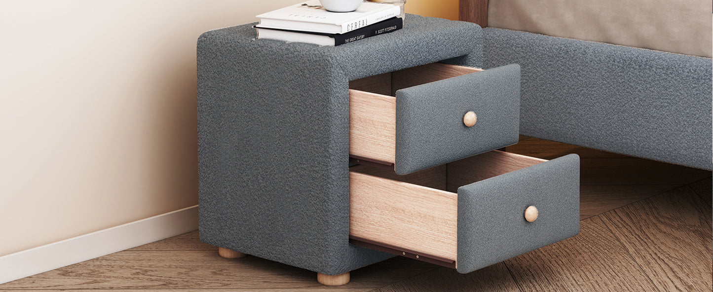 Teddy Gray Fleece Nightstand