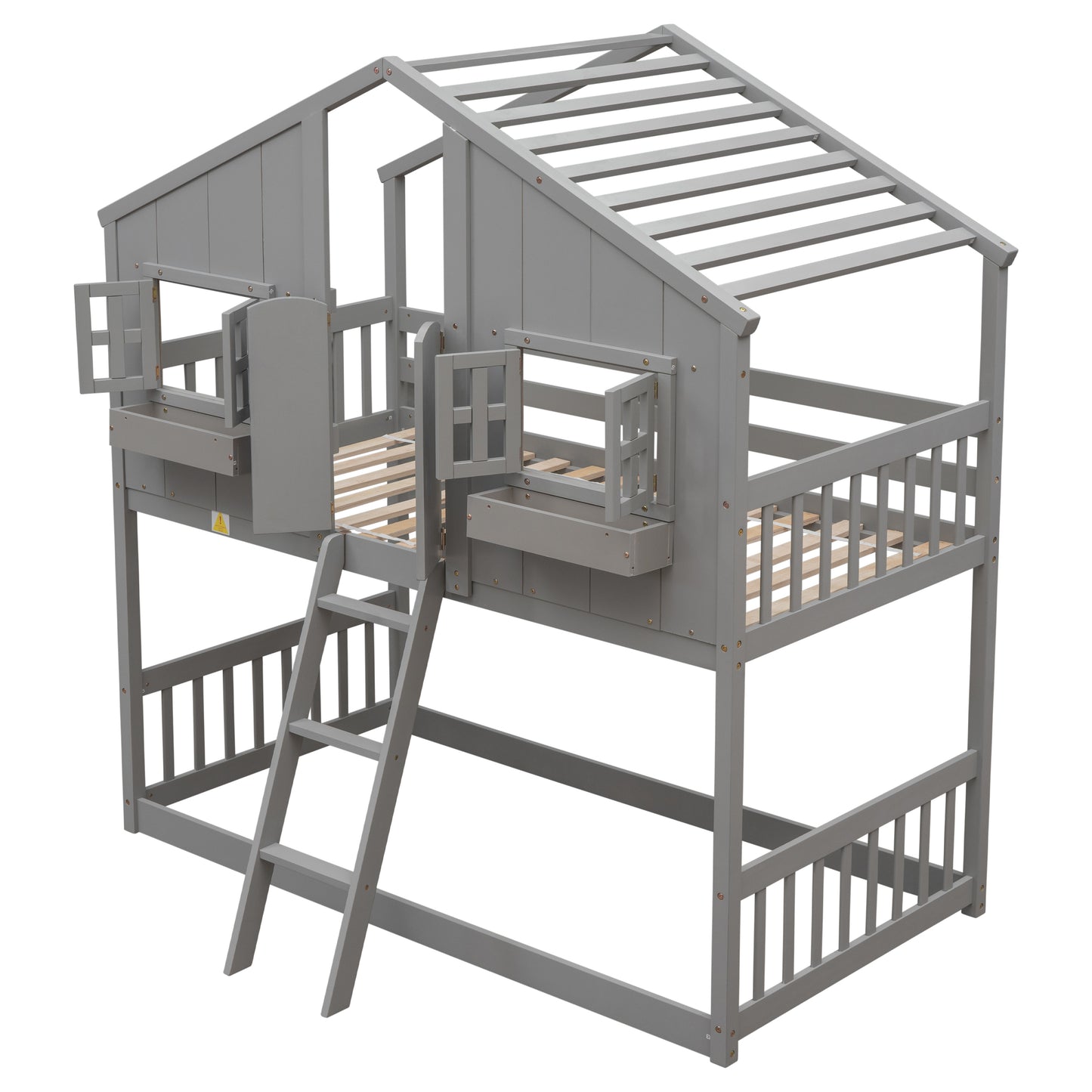 Club House Gray Twin over Twin Bunk Bed