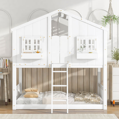 Club House White Twin over Twin Bunk Bed