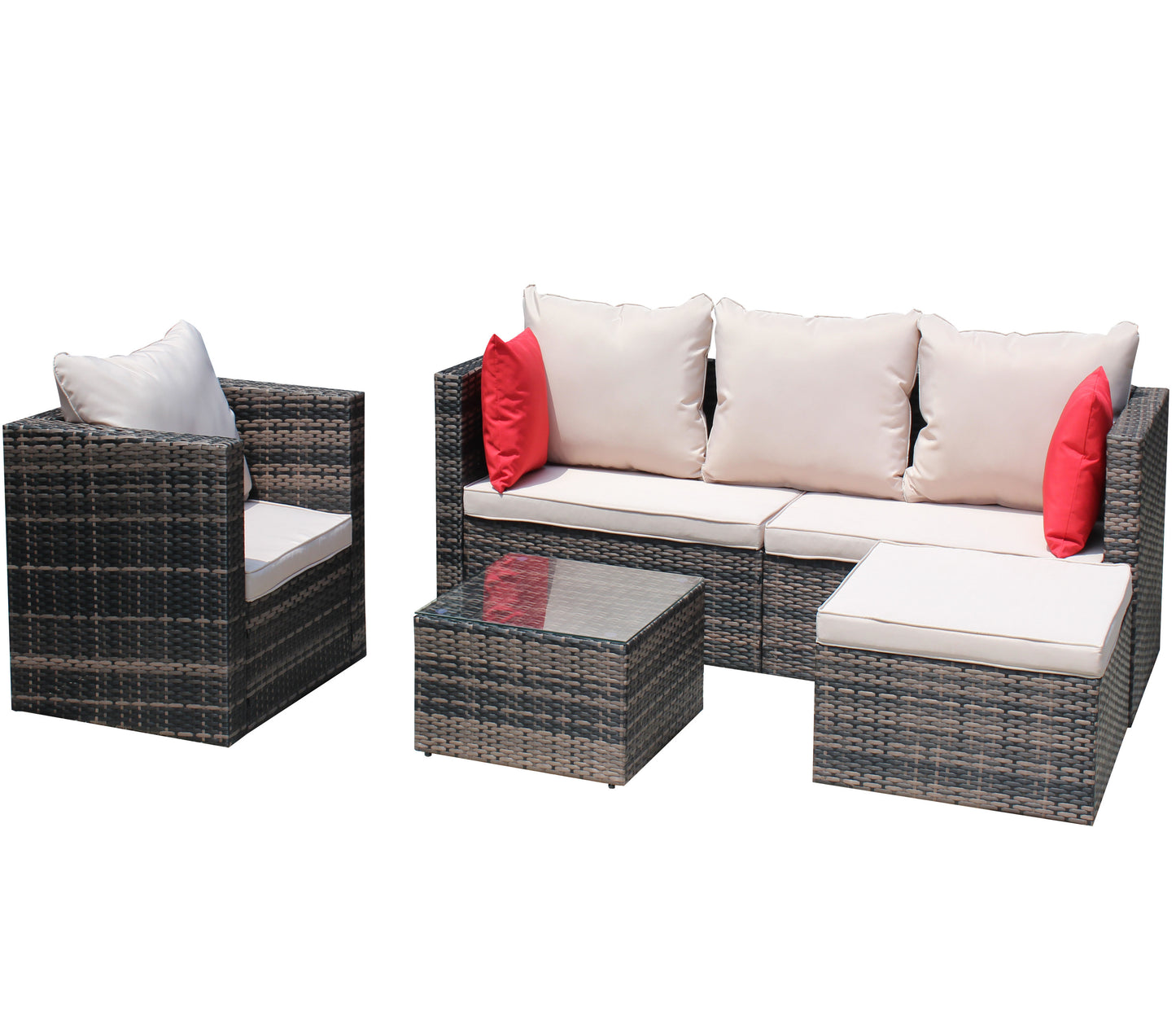 4 Piece Rattan Outdoor Seating Set