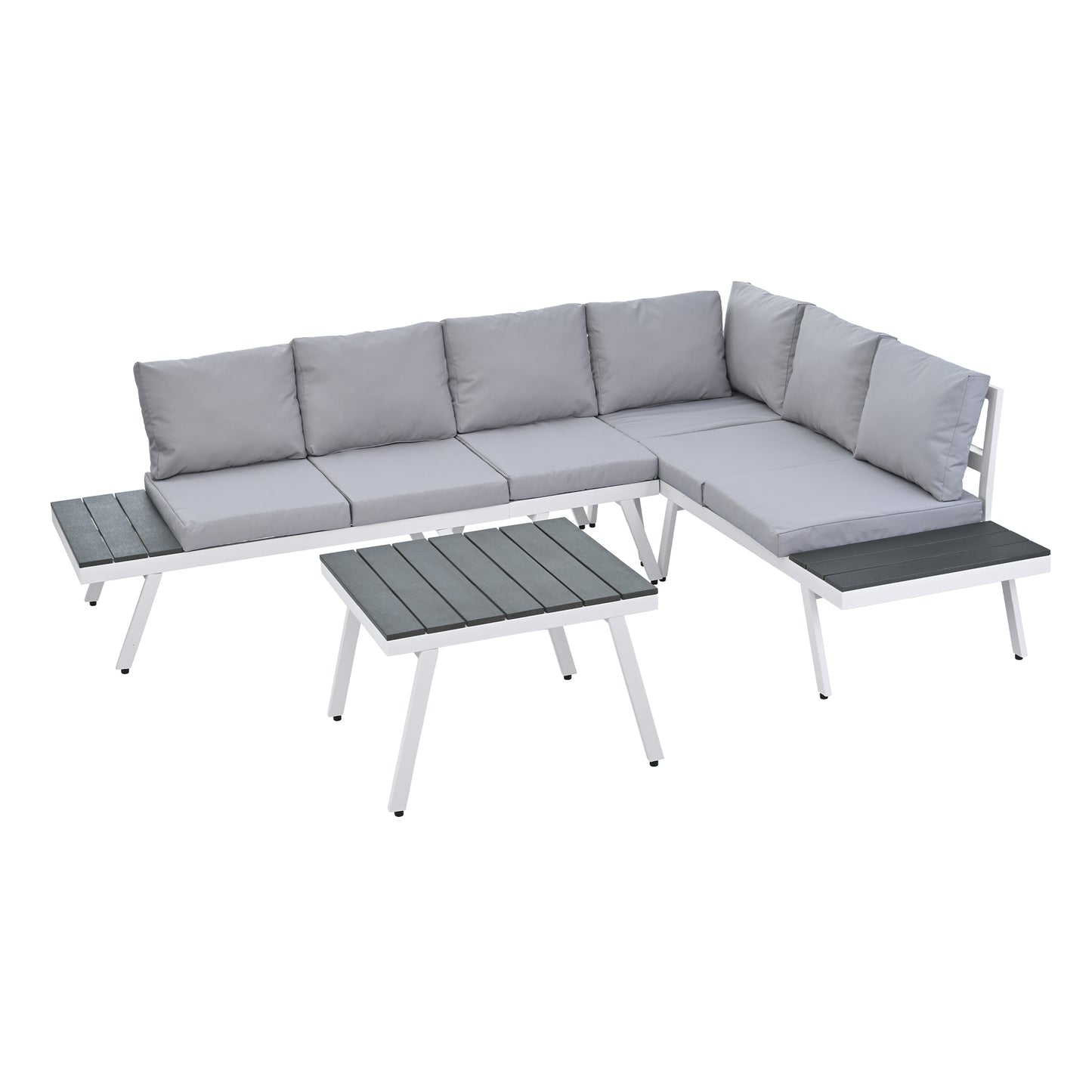 Industrial 5-Piece Aluminum Outdoor Seating Set (gray)