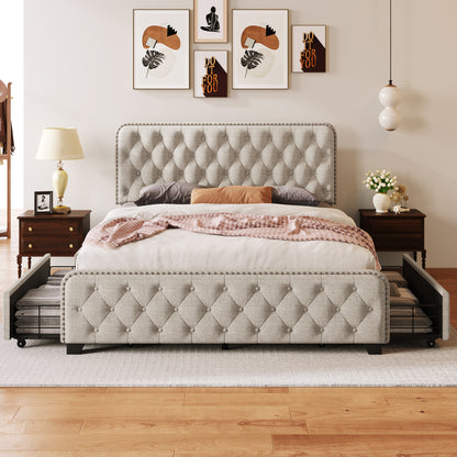 Hazel Queen Bed (beige)