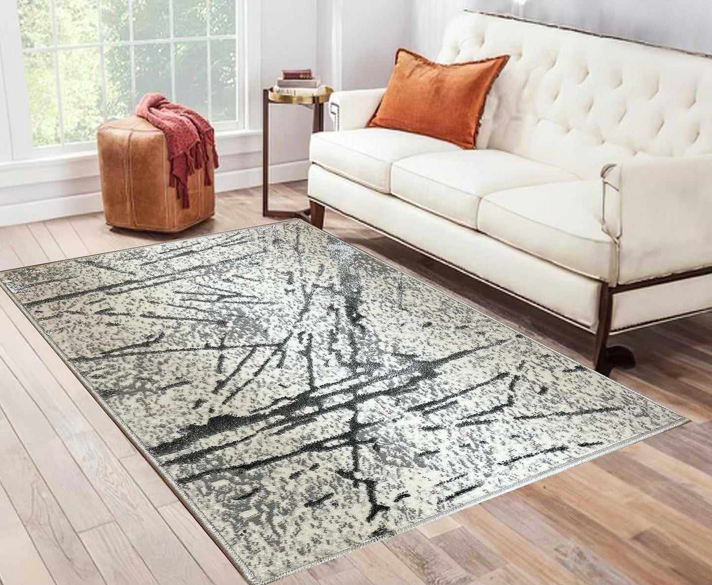 Shifra Area Rug in Gray with Silver 9X12