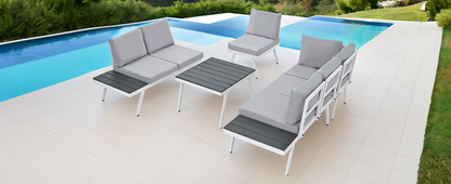 Industrial 5-Piece Aluminum Outdoor Seating Set (gray)