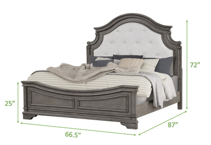 Grace Queen 4 Piece Bedroom Set in Gray