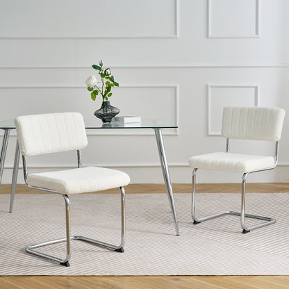 Modern Luxury Dining Chair Set of 2 (white/gray)