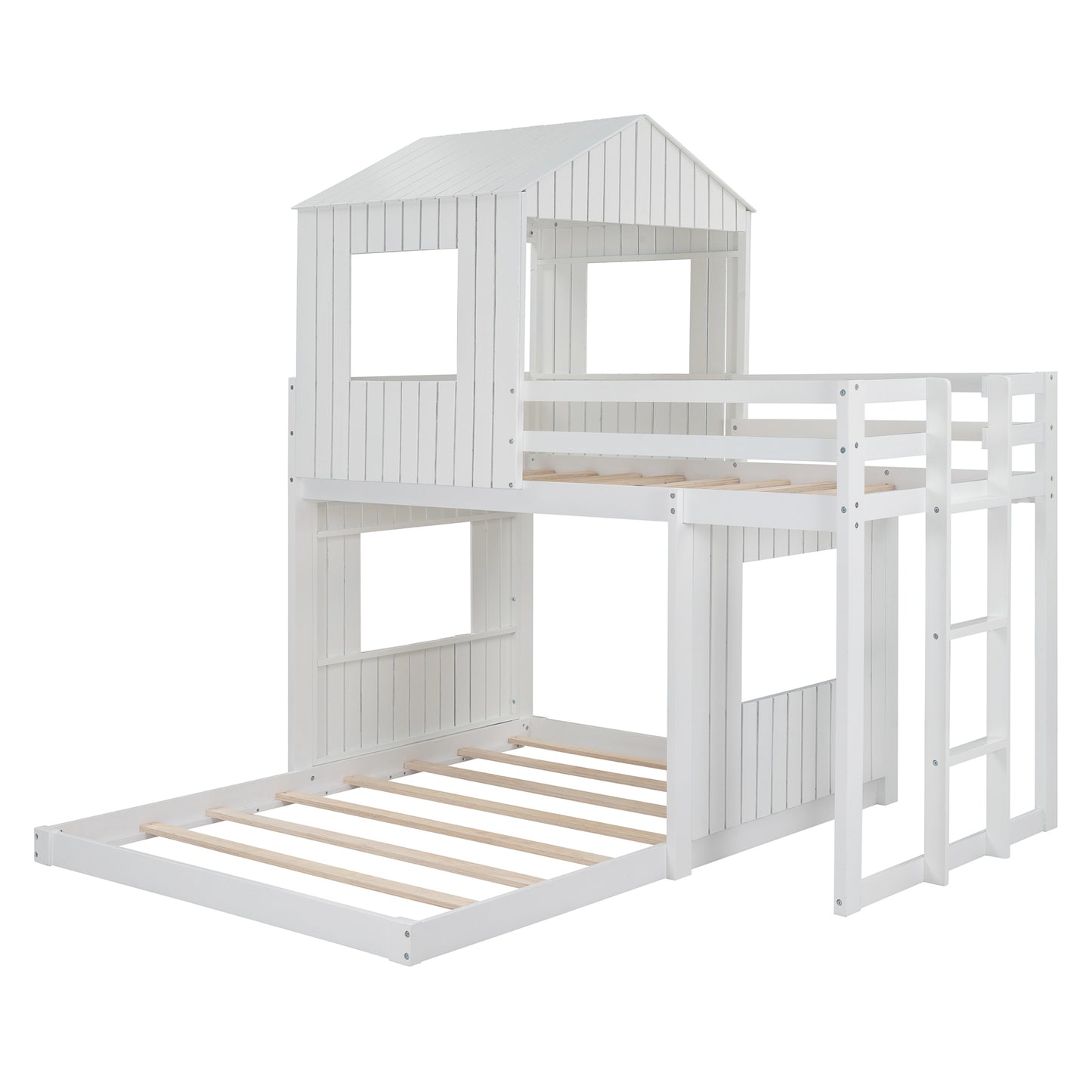 Play House White Twin over Full Bunk Bed