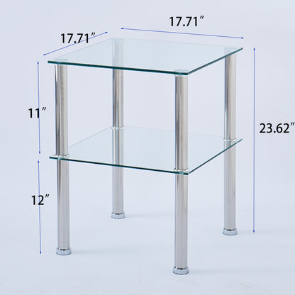 2 Layer Glass Side & End Table