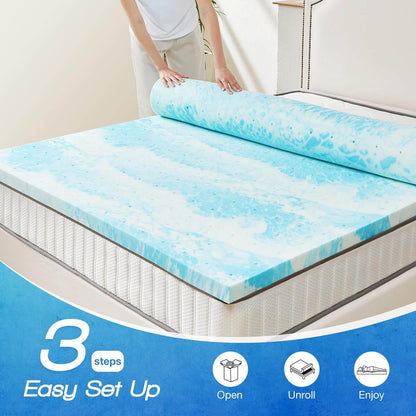 Memory Foam Cooling  Bed Topper, 3 Inches, Full