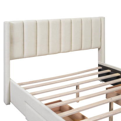 Lined Storage Full Bed (beige)