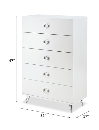 Elms 5-Drawer Chest (white)