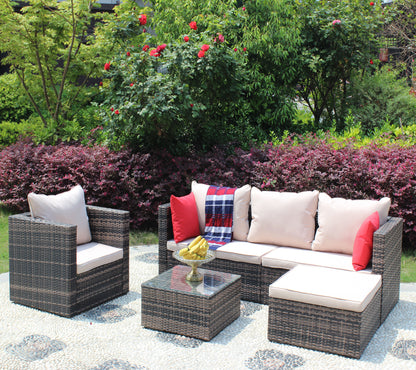 4 Piece Rattan Outdoor Seating Set