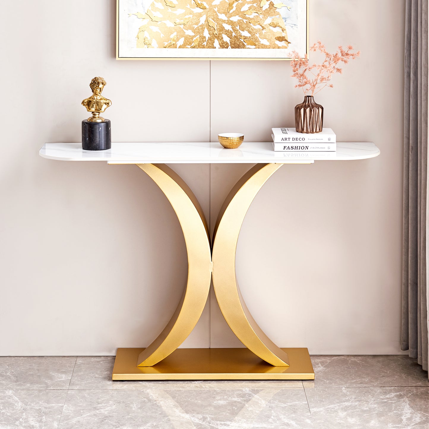 Double Moon Console Table (gold)