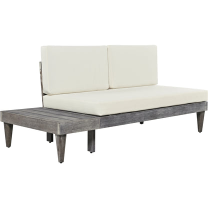 Outdoor 3-Piece Solid Wood Sectional Sofa Set