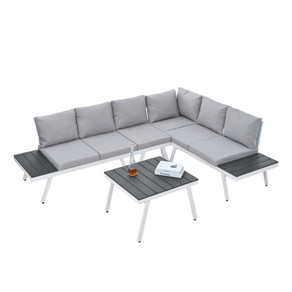 Industrial 5-Piece Aluminum Outdoor Seating Set (gray)