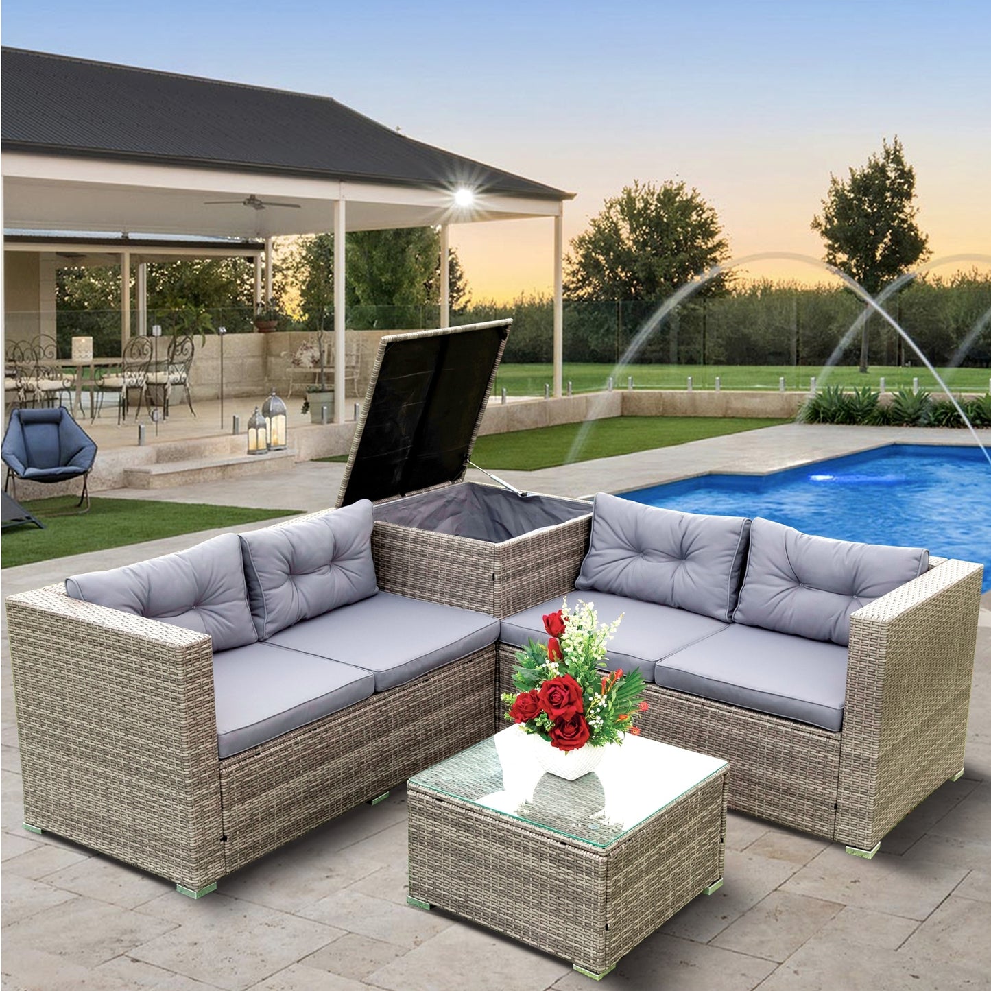 4 Piece Outdoor Sectional